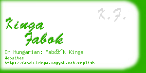 kinga fabok business card